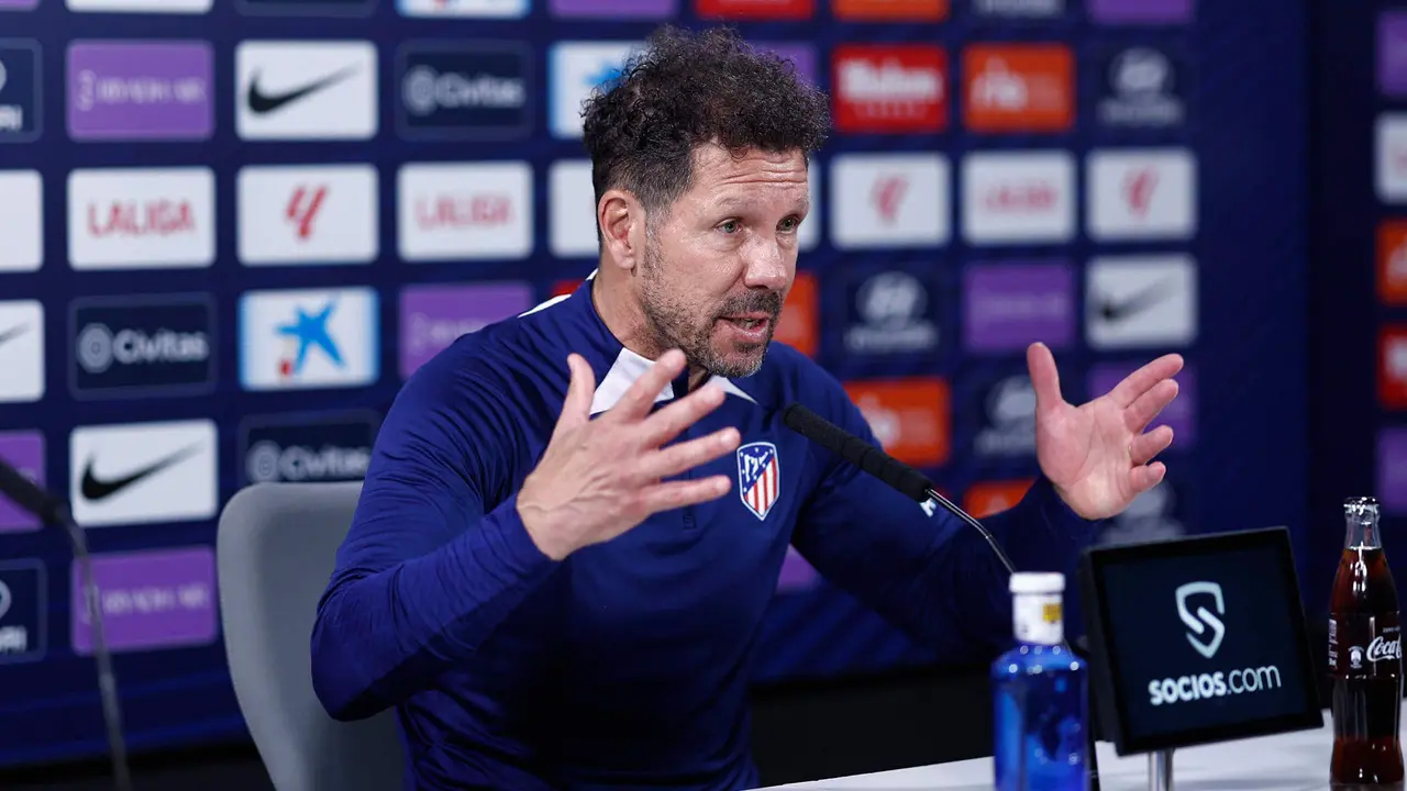 Simeone, durante la rueda de prensa de este viernes. EFE/Rodrigo Jiménez