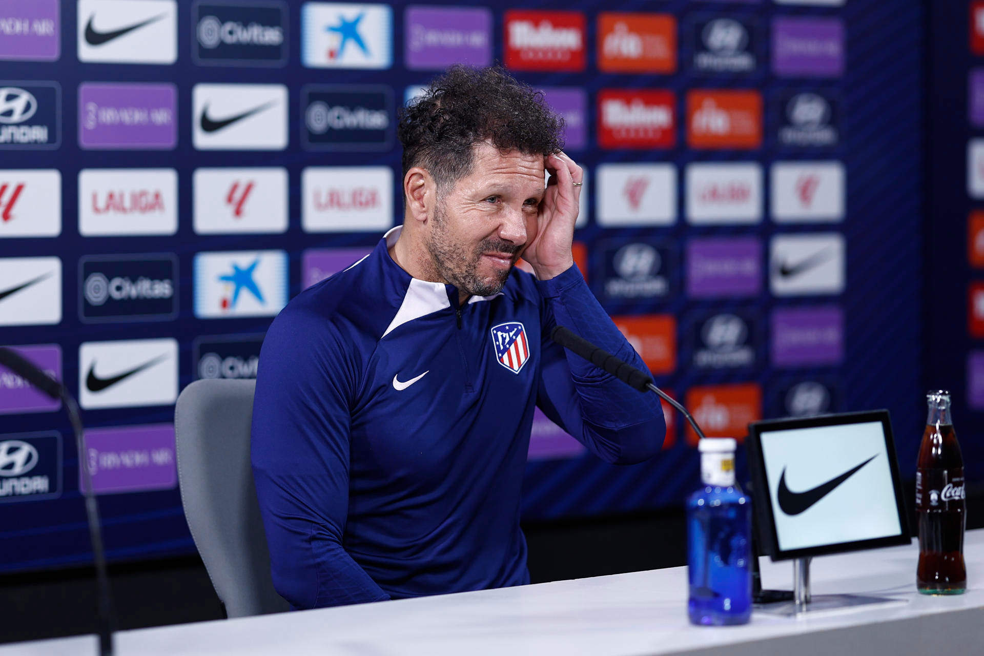 Simeone, durante la rueda de prensa de este viernes. EFE/Rodrigo Jiménez